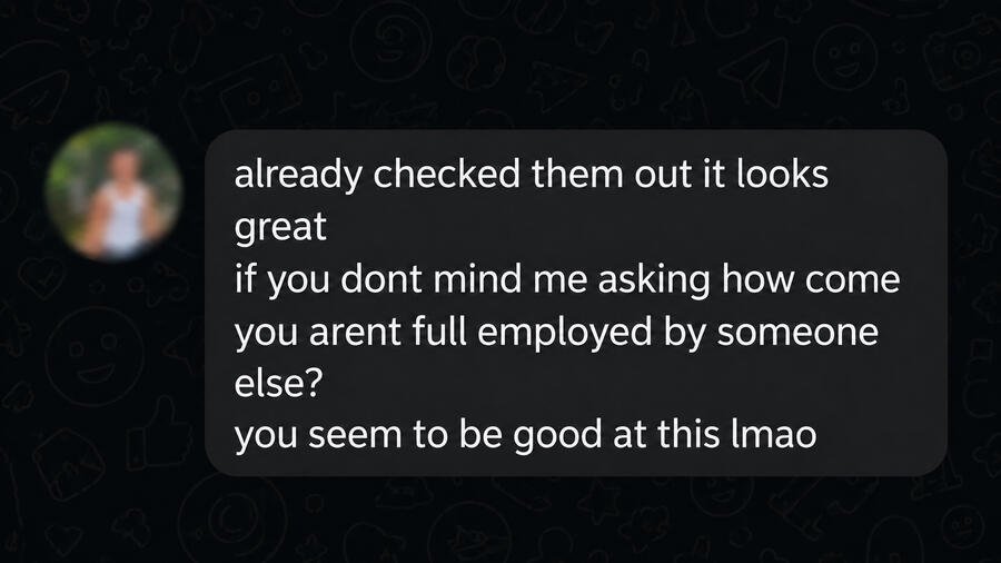 WhatsApp client feedback about a video crushing performance